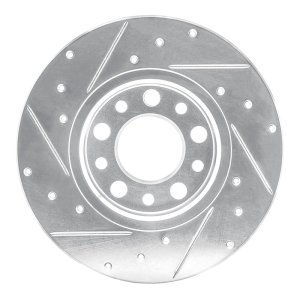 Alfa Romeo Tonale Brake Rotor (1) - Rear Right - R1 Concepts - Drilled & Slotted - Silver - `15-`25